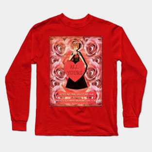 Roses Design (Woman and Text) Long Sleeve T-Shirt